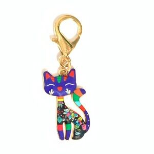 New Colorful Cat Charm Keychain